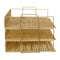 Martha Stewart Ryder 3 Tier Gold Desk Stackable Letter Tray Organizer, Steel Mesh, Tray for Files/Papers/Letters HH-OHD01-3-GLD-MS - alternate 8